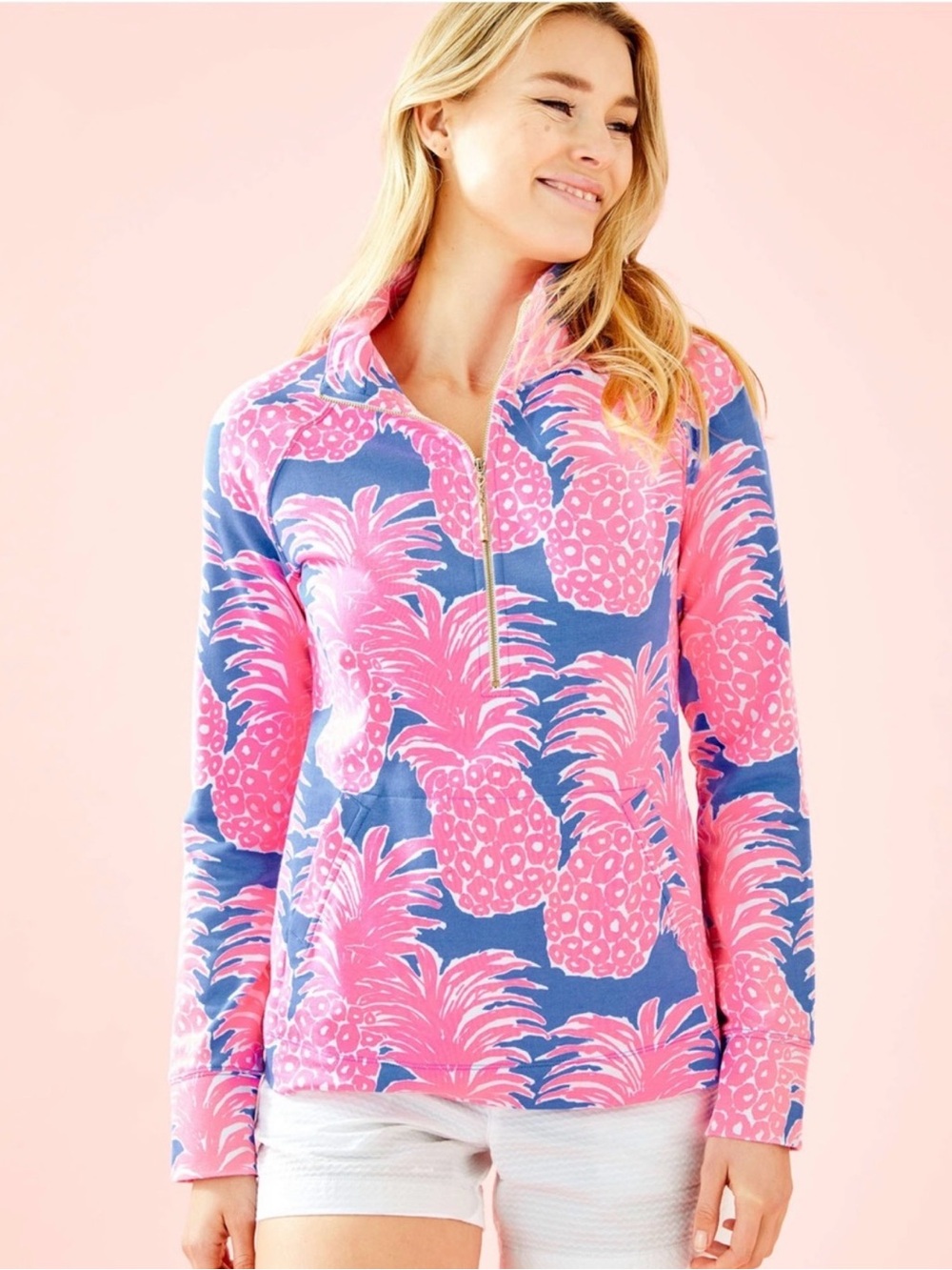 Lilly Pulitzer UPF 50+ Skipper Popover Blue Haven Flamenco